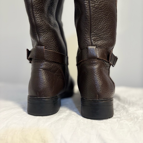 Clark’s Brown Leather Women’s Riding Boots Wide Calf - Picture 7 of 9